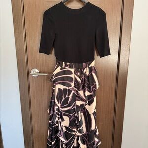 Ted Baker Black Top with Ruffle Skirt Dress